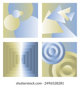 Simple shapes overlap. Fashionable cover design. Pastel colored shapes. EPS10.