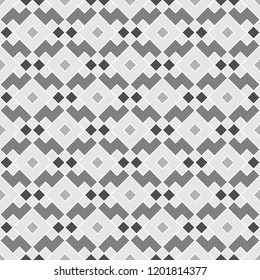 Simple shapes pattern. Figures backdrop. Ethnic motif. Folk background. Tribal wallpaper. Mosaic ornament. Digital paper, textile print, web design, page fill, abstract, vector work. Seamless artwork