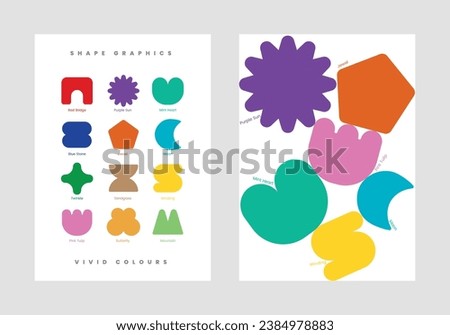 Simple shapes symbol icon forms with elements Use for web banners, business presentations, branding, packages, and card, printing, poster, identity, education, etc