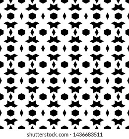 Simple shapes wallpaper. Geometrical backdrop. Hexagons, rhombuses, figures ornament. Digital paper, web designing, textile print. Seamless pattern.Polygons background