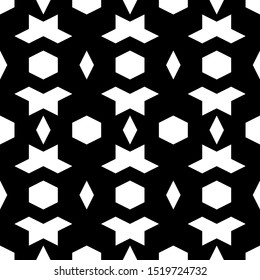 Simple shapes wallpaper. Hexagons, rhombuses, figures ornament. Digital paper, web designing, textile print. Seamless pattern.Geometrical backdrop. Polygons background.