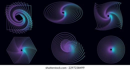 Simple shapes.Y2k aesthetic.Futuristic design elements.Shape set y2k style for banner.Shape set y2k style for decoaration.Shape set y2k style for poster. Trendy geometric forms.Trendy 90s.