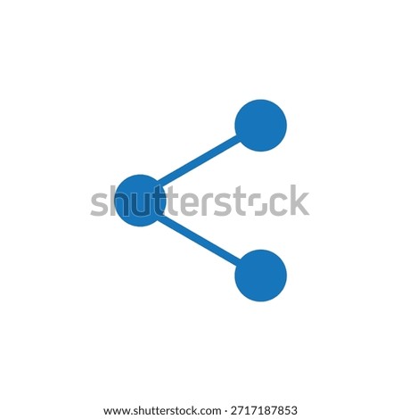 A simple share icon with connected nodes, representing sharing, connection, and data distribution in a digital interface.