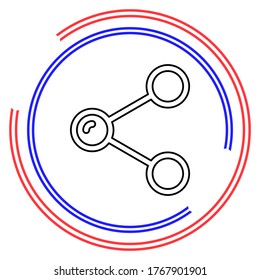 Simple Share. Thin line pictogram - outline editable stroke