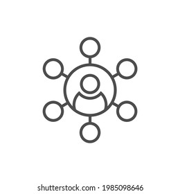 icono de uso compartido simple en fondo blanco