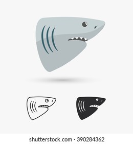 simple shark icon