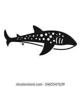 Simple shark silhouette in a bold black and white design, perfect for marine themes