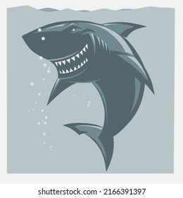 simple shark silhouette image with background