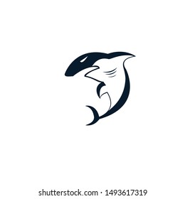 simple shark vector logo design