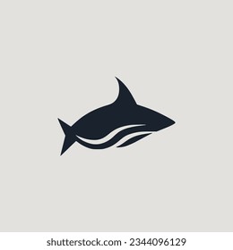 simple shark wild animal fish logo vector illustration template design