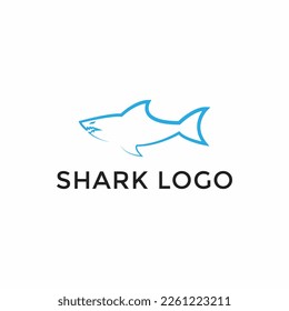 Simple sharks vector logo design template