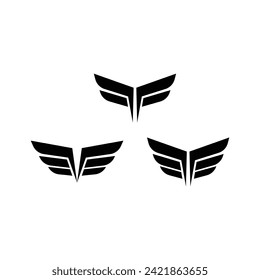 Simple, sharp and clean wing logo