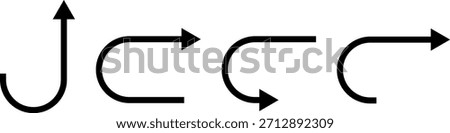 Simple sharp curve arrow set