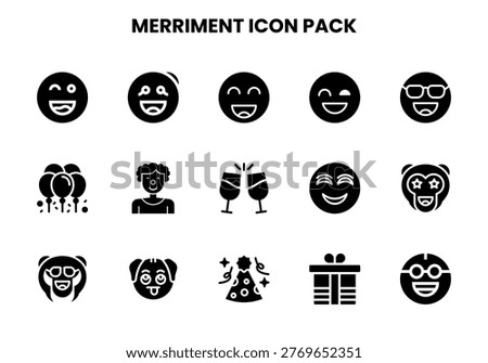 Simple and sharp Glyph icons from the Merriment icon set.