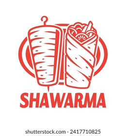 Einfaches Shawarma-Kebab-Logo mit Doner-Design