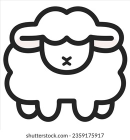 Simple sheep animal vector icon