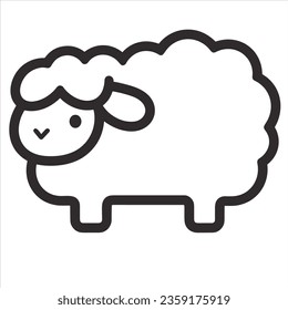 Simple sheep animal vector icon