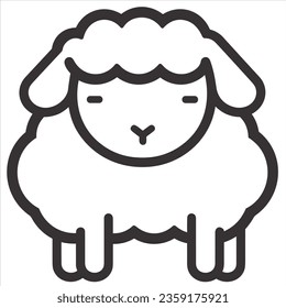 Simple sheep animal vector icon