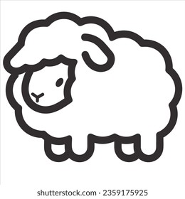 Simple sheep animal vector icon