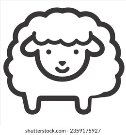 Simple sheep animal vector icon