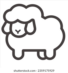 Simple sheep animal vector icon