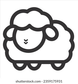 Simple sheep animal vector icon