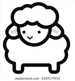 Simple sheep animal vector icon