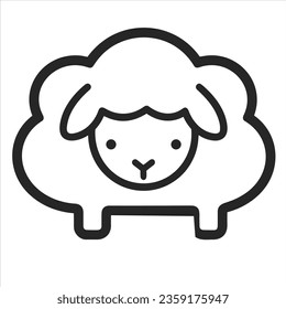 Simple sheep animal vector icon