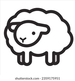 Simple sheep animal vector icon