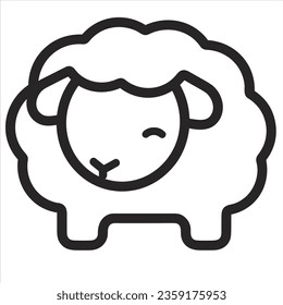 Simple sheep animal vector icon