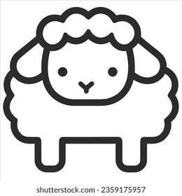 Simple sheep animal vector icon