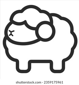 Simple sheep animal vector icon