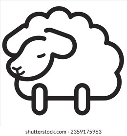 Simple sheep animal vector icon