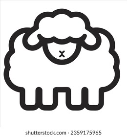 Simple sheep animal vector icon