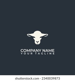 Simple Sheep Head Logo Design Vector