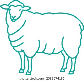 Simple Sheep Line Art Illustration