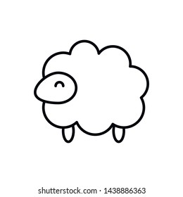 Simple sheep line icon. Stroke pictogram. Vector illustration isolated on a white background. Premium quality symbols. Vector sign for mobile app and web sites