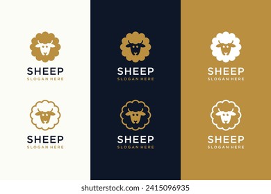 diseño de logotipo de línea de oveja simple