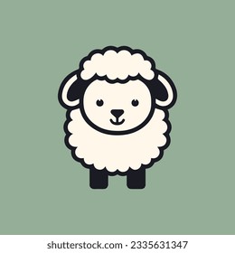 Simple Sheep Logo Design Vector