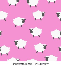 
Simple sheep pattern. Pink background, cute white sheep. The print is well suited for Wallpaper, textiles and banners.