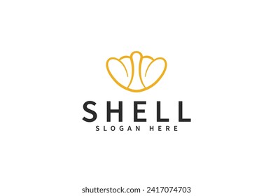 simple shell icon logo design vector illustration. outline ocean shell logo vector design background with outline and modern styles. 
