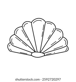 Simple Shell Line Art – Minimalist Marine Seashell Illustration for Beach, Ocean, and Coastal Designs