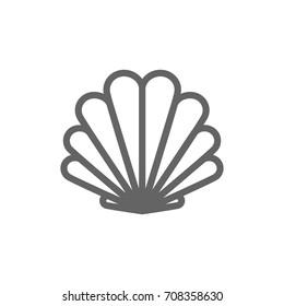 Simple shell line icon. Symbol and sign vector illustration design. Editable Stroke. Isolated on white background