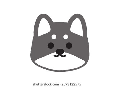 Simple Shiba Inu Face Illustration