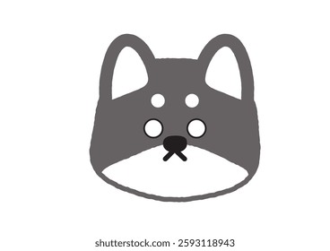 Simple Shiba Inu Illustration with a Blank Face