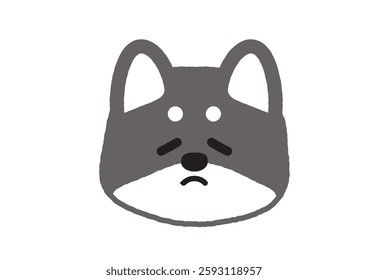 Simple Shiba Inu Illustration with a Bored Face