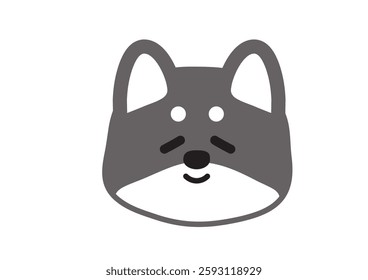 Simple Shiba Inu Illustration with a Calm Face