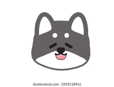 Simple Shiba Inu Illustration with a Calm Face