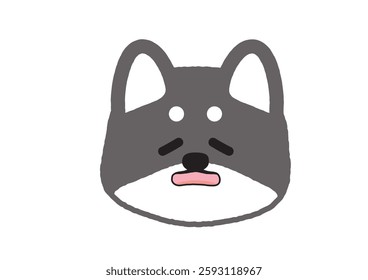 Simple Shiba Inu Illustration with a Disappointed Face