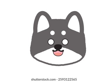 Simple Shiba Inu Illustration Freezing with a Smile